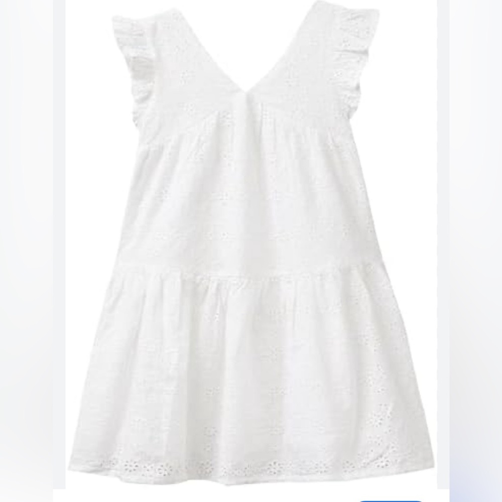 United Colors of Benetton Girls White V-Neck Dress
Size L (140 cm). 8-9 yrs old